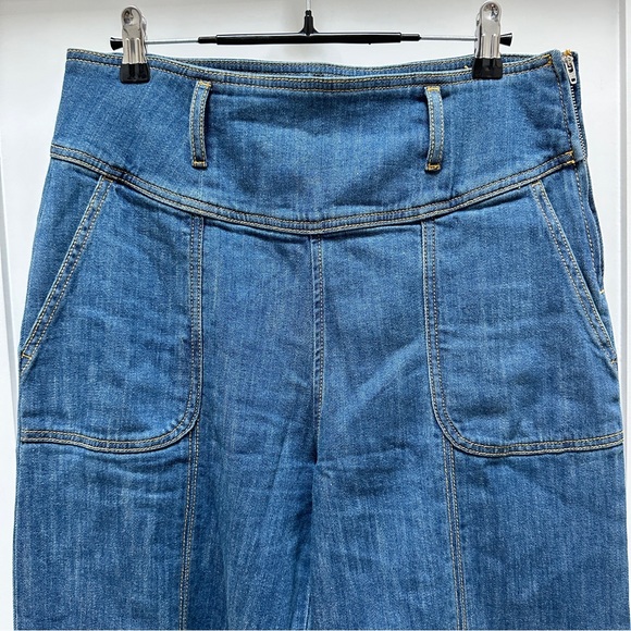 ANTHROPOLOGIE Pilcro High Rise Crop Wide Leg Jeans w/ Belt - Picture 9 of 13